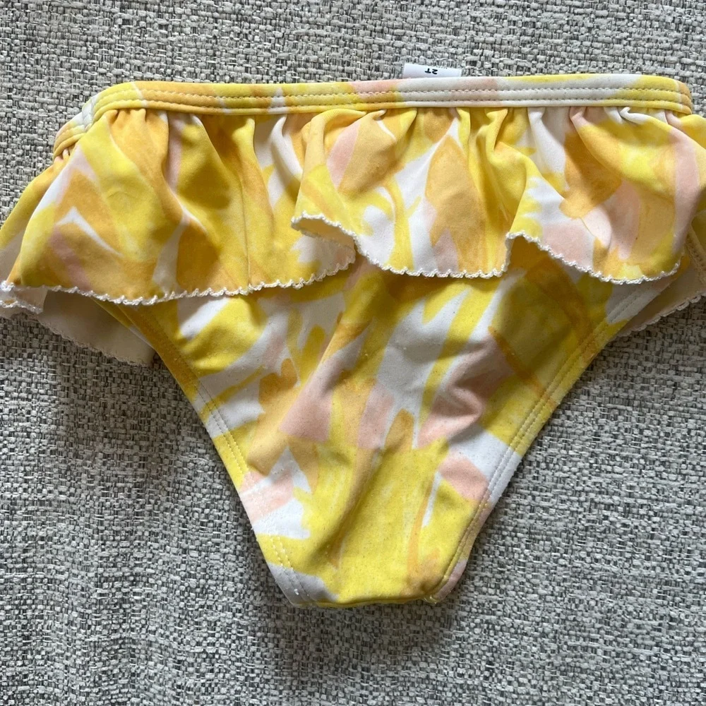 Janie and Jack Yellow and Pink 2T Kids Swim Bikini